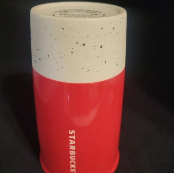 New NoTagStarbucks 2017 Holiday Red Joyful Ceramic Traveler 12 fl oz Tumbler Mug - Picture 6 of 9
